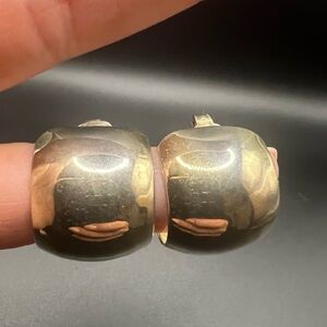 Wide Gold Tone Hoop Earrings Bold Classic